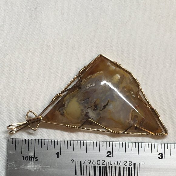 Unique Pendant Handmade Scenic Agate Freeform - Picture 7 of 8